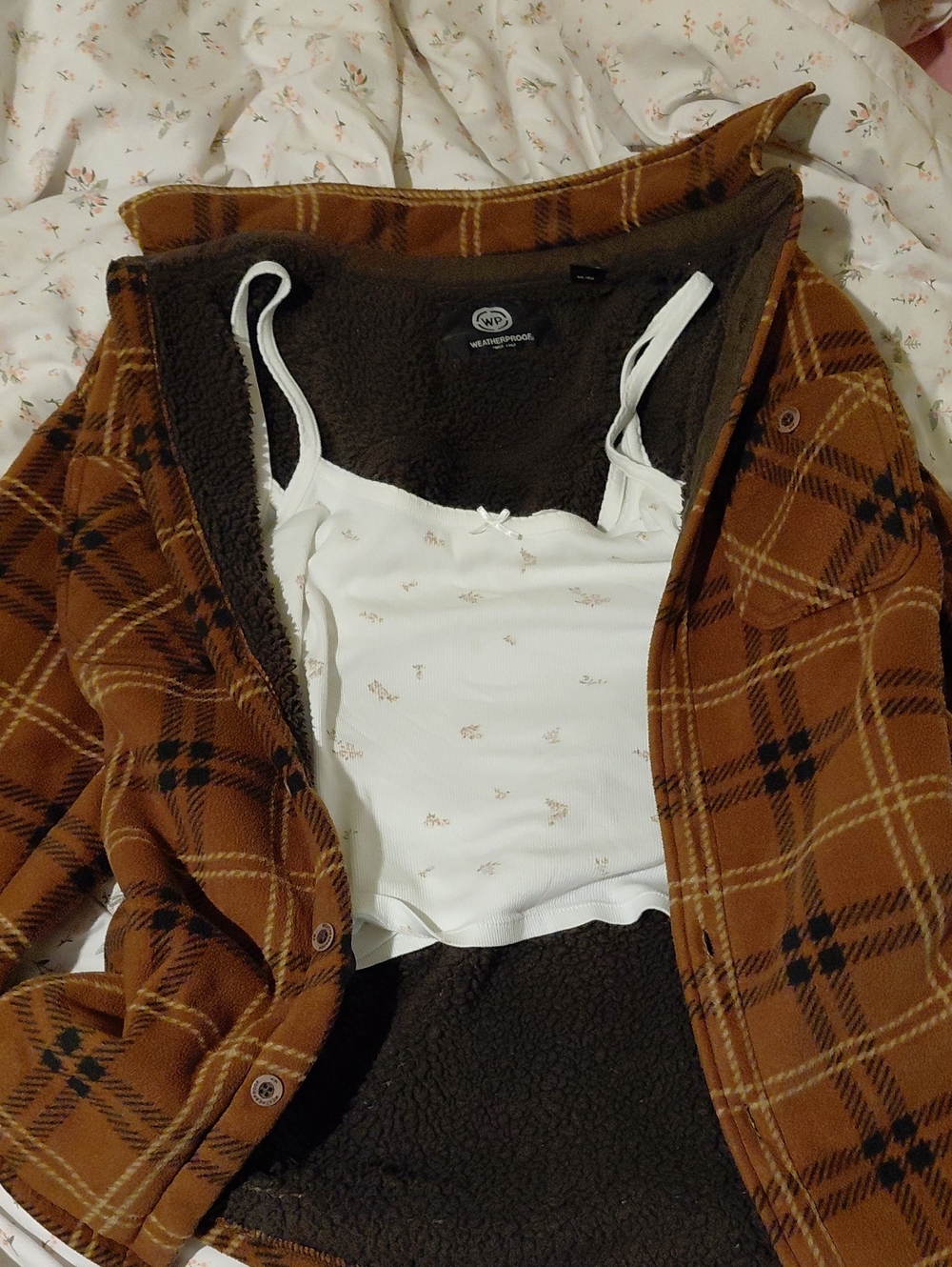 Levi's Cream Floral Spaghetti Strap Cami